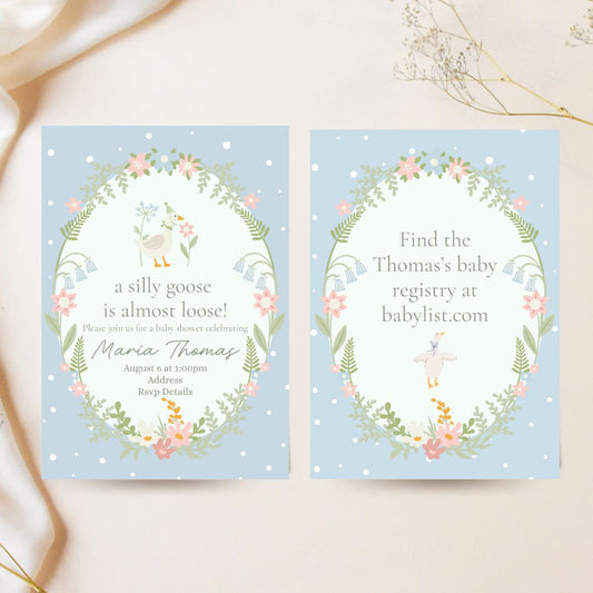 A Silly Goose is Almost Loose – Baby Shower Invitation Template